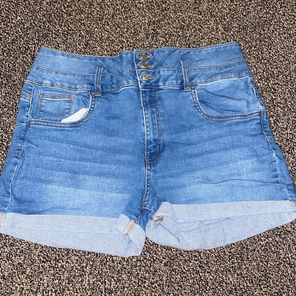 Blue high waisted shorts